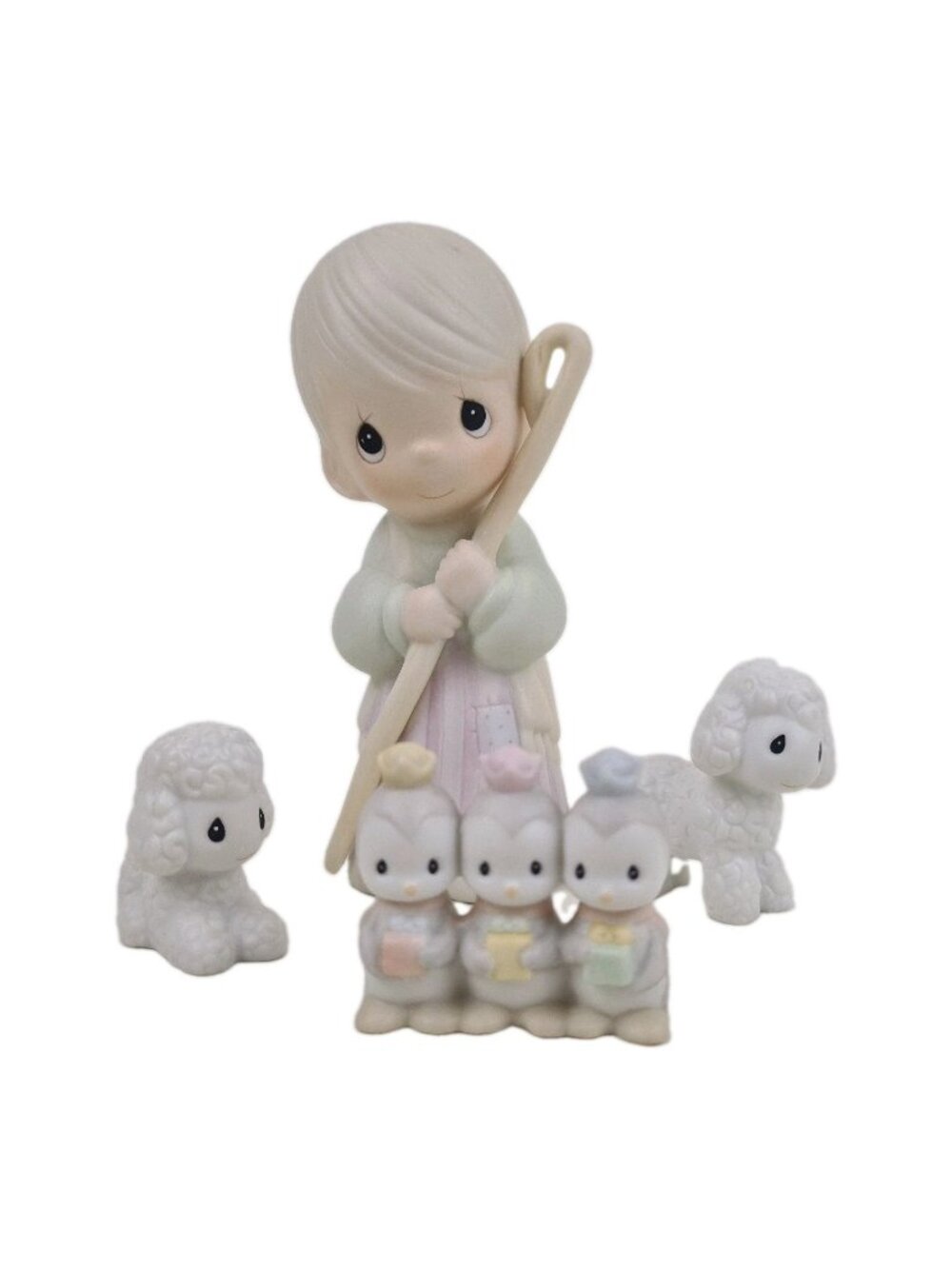 Lot Precious Moments Shepherd With Two White Lamb 183962 530913 Nativity Set